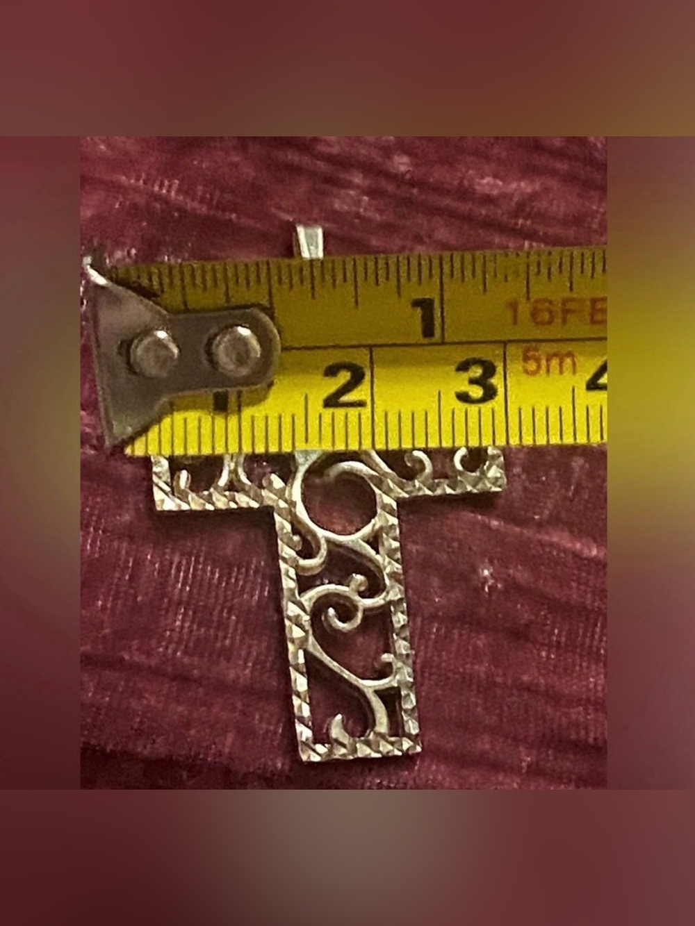 Large Sterling Silver Ornate Cross Pendant #7842 - Picture 9 of 13